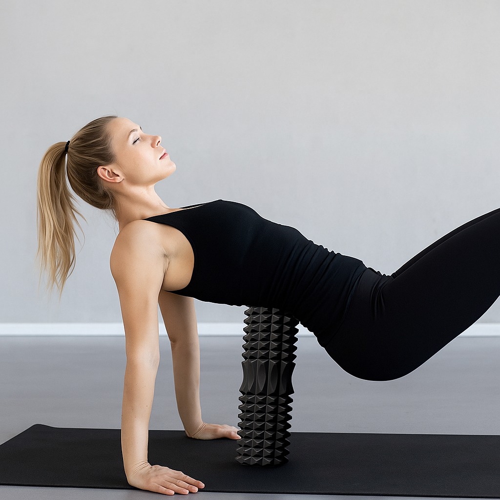 Yoga Fitness Roller - EVA-Schaumstoff-Fitness-Rückenrolle, Triggerpunkt, Hochdichte-Yoga-Schaumstoffrolle, Stabiles Selbstmassage-Werkzeug, Fitness-Yoga-Säule
