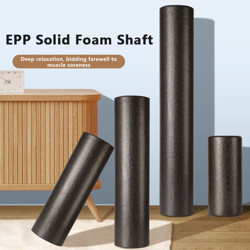 Yoga Fitness Roller - Einfache Hochdichte-Schaumstoff-Yoga-Rolle aus EPP, Schwarzer Massiver