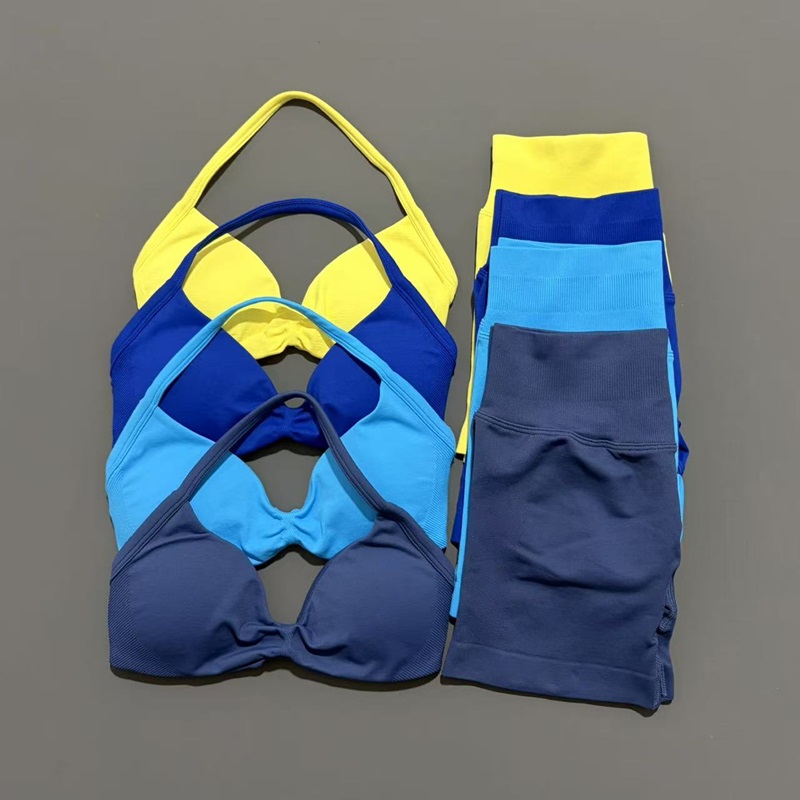 Yoga Y Fitness - 2-teiliges HISTELLO Sport-Set, nahtloser Yoga-BH mit