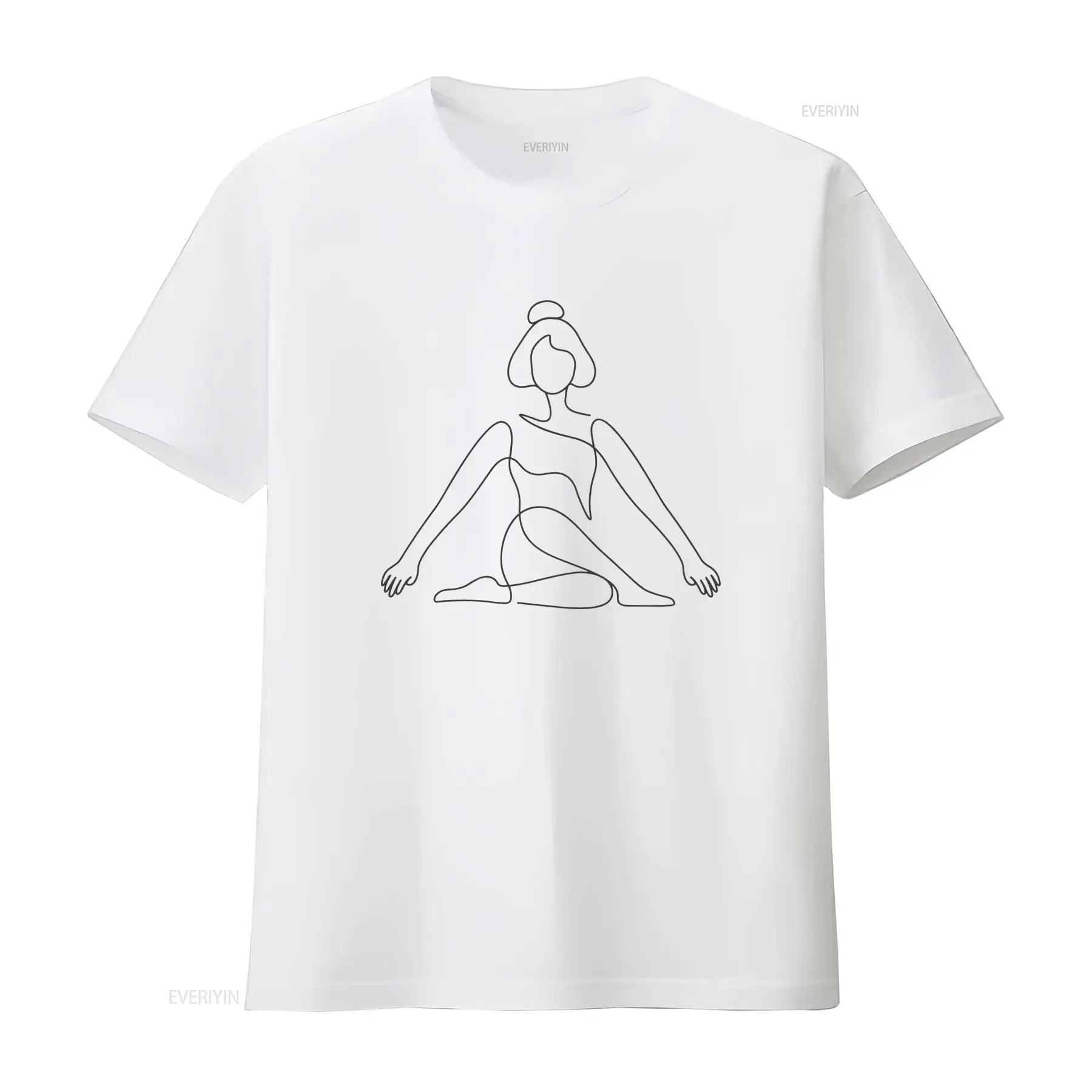 Zen Yoga Fitness - One Line Yoga Pose T-Shirt, minimalistisch,