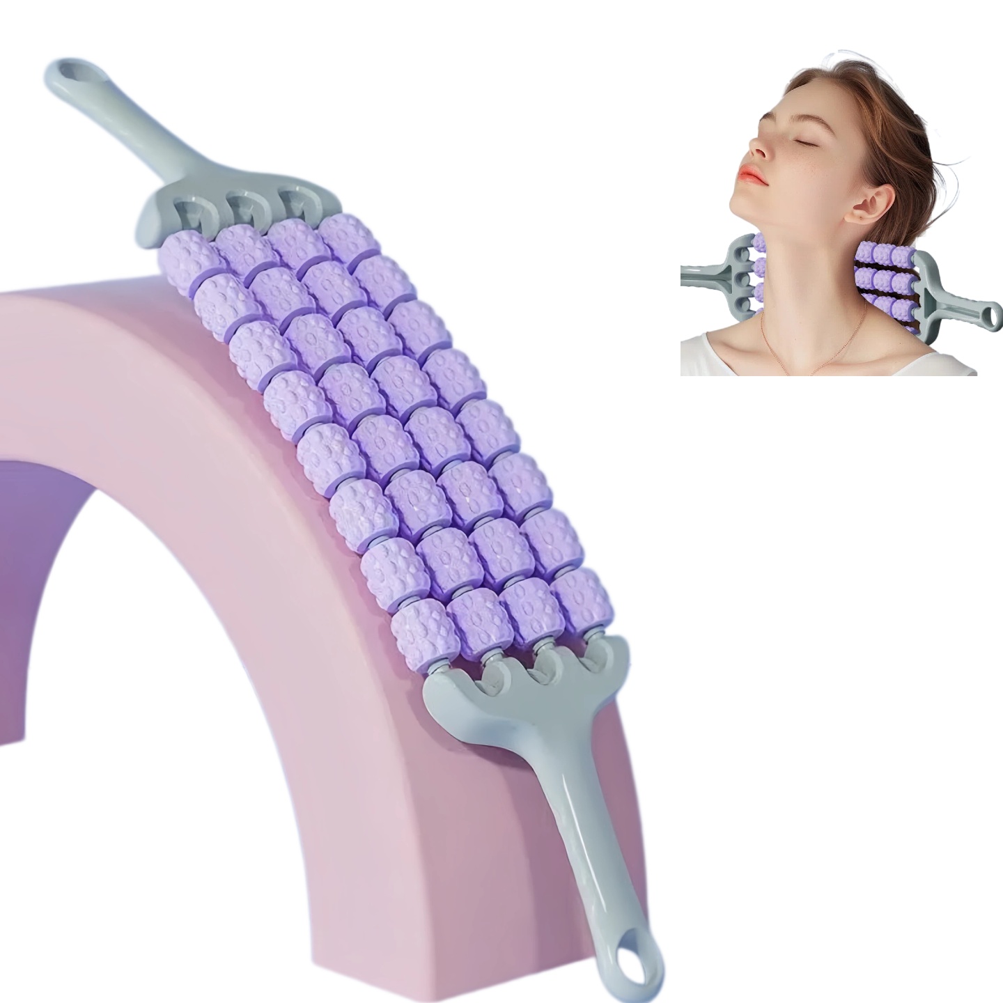 Yoga Fitness Roller - Yoga-Massagegerät Körper-Rückenroller, Beinmassagegerät, Stressabbau, Yoga-Fitness Wolfszahn-Muskelentspannungs-Massagestab