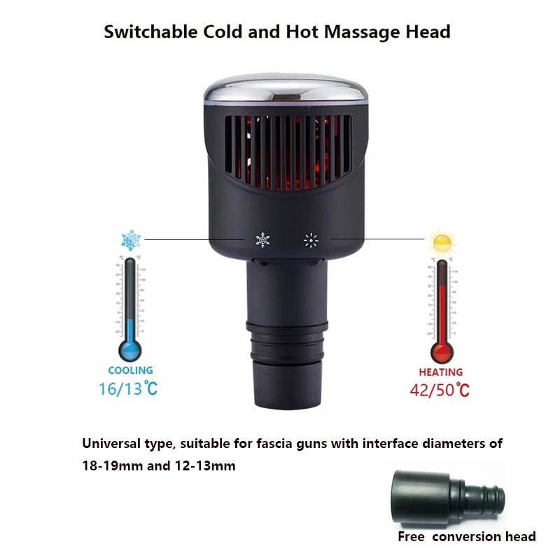 Vibration Massage Gun - Neuer wärmekochter Faszienpistolen-Massagekopf, Kaliber 19 mm,