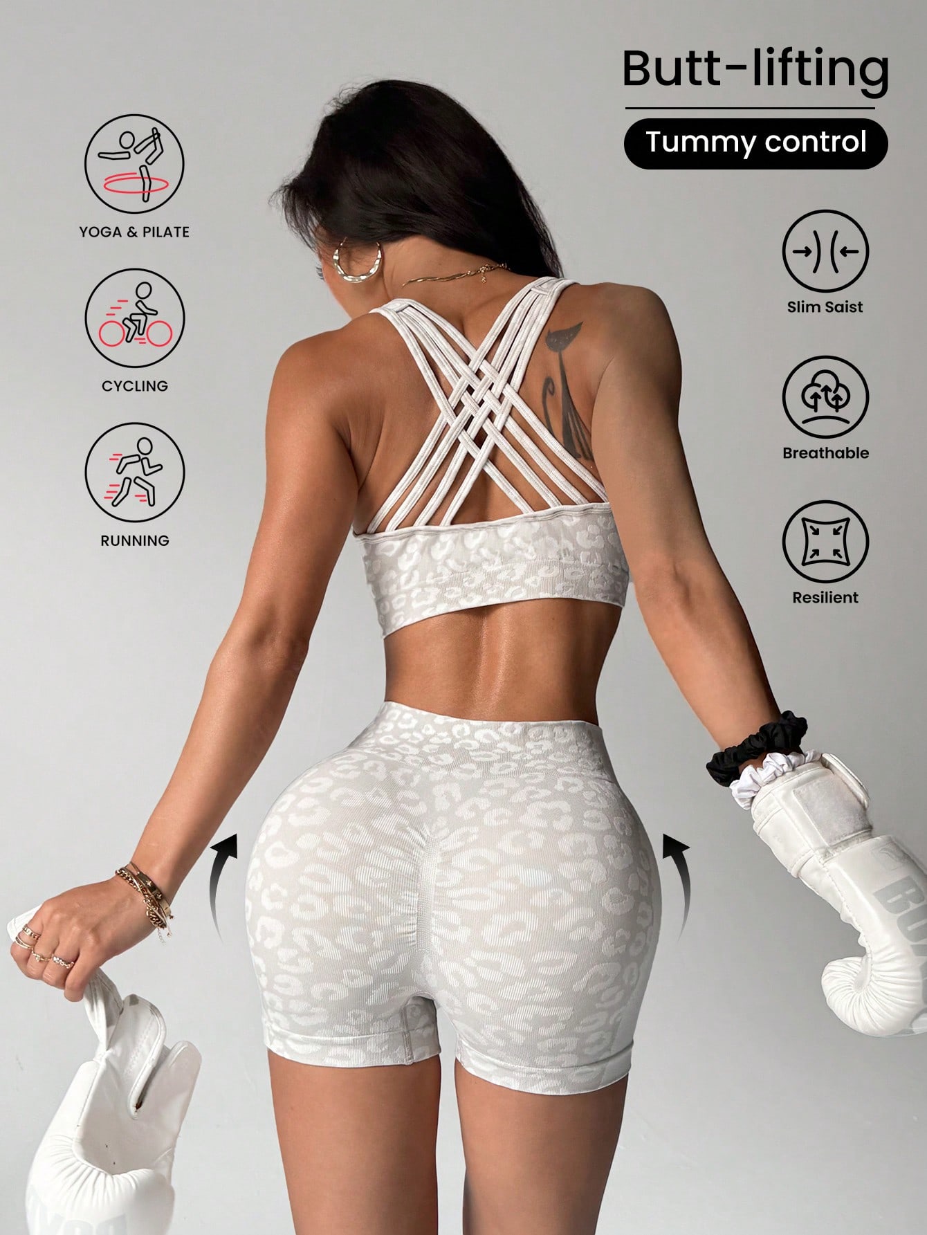Yoga Y Fitness - Hoch tailliertes und bauchumarmendes Yoga-Set mit