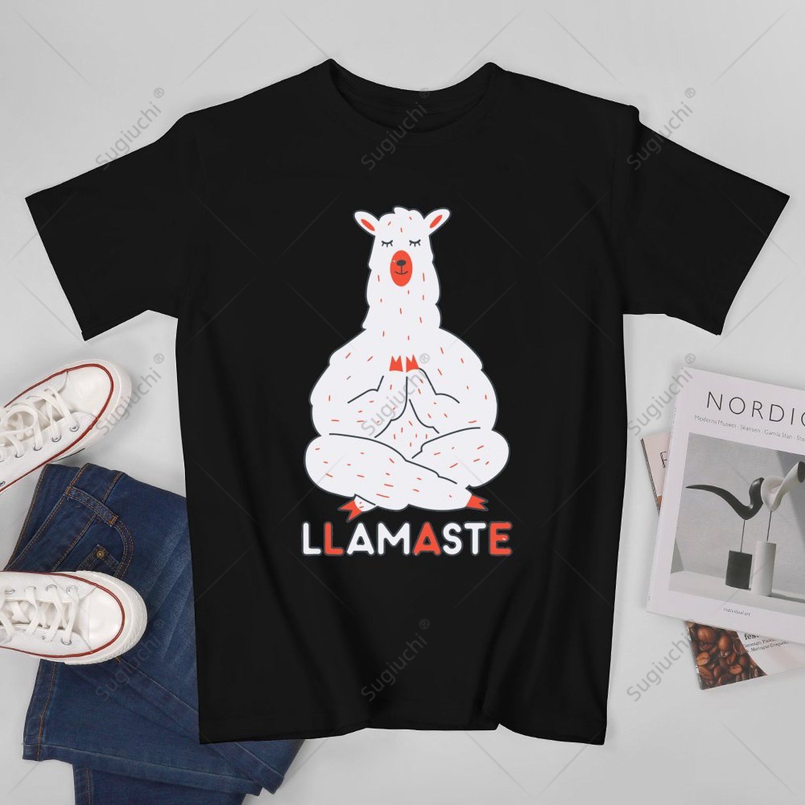 Zen Yoga Fitness - Unisex Herren Llamaste Lustige Zen Alpaka