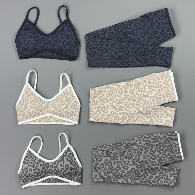 Yoga Fitness Kit - 2-teiliges Yoga-Set für Damen mit Leopardenmuster,