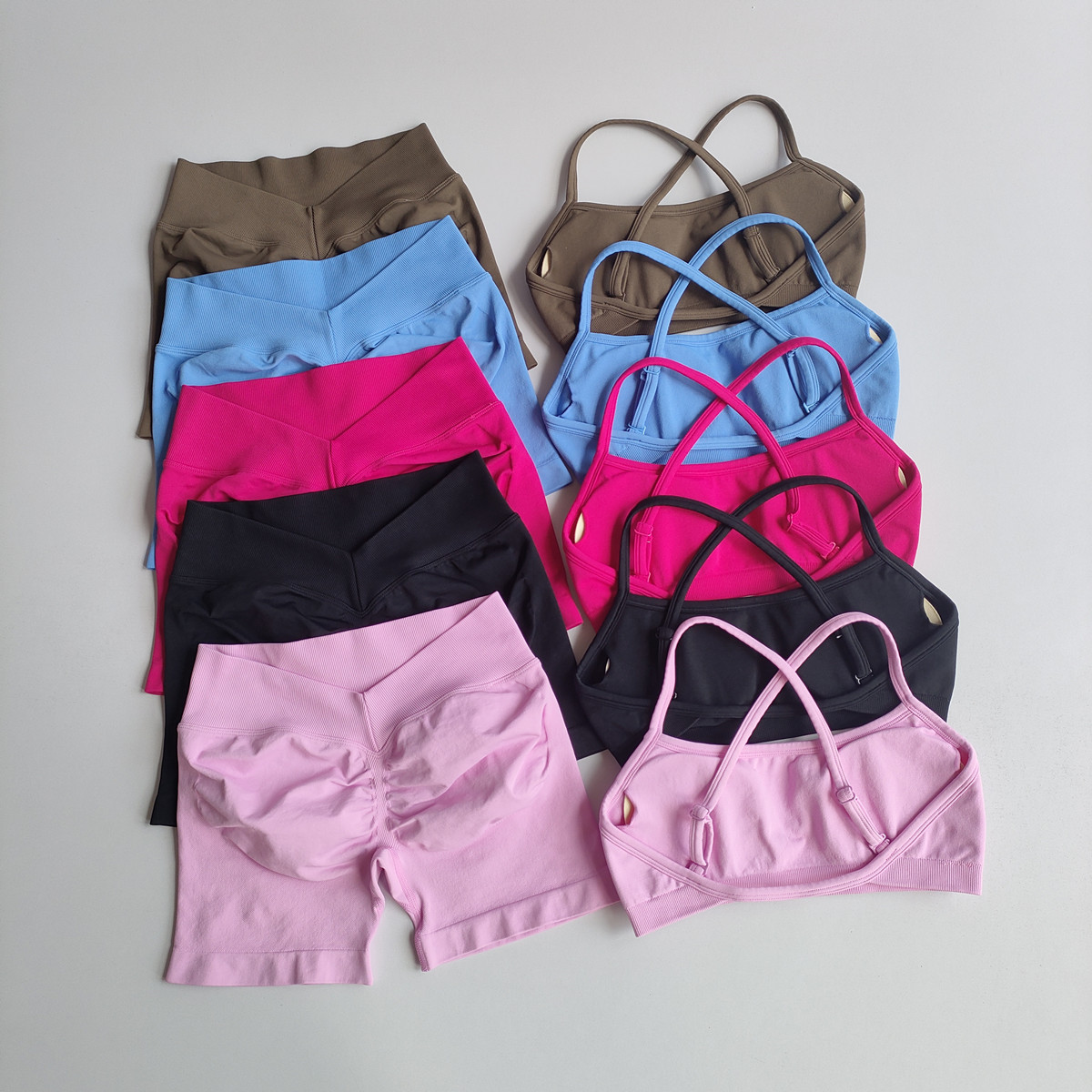 Yoga Fitness Kit - Sport-Shorts-Set 2-teilig Nahtloses Yoga-Set Damen Workout-Trainingsanzug
