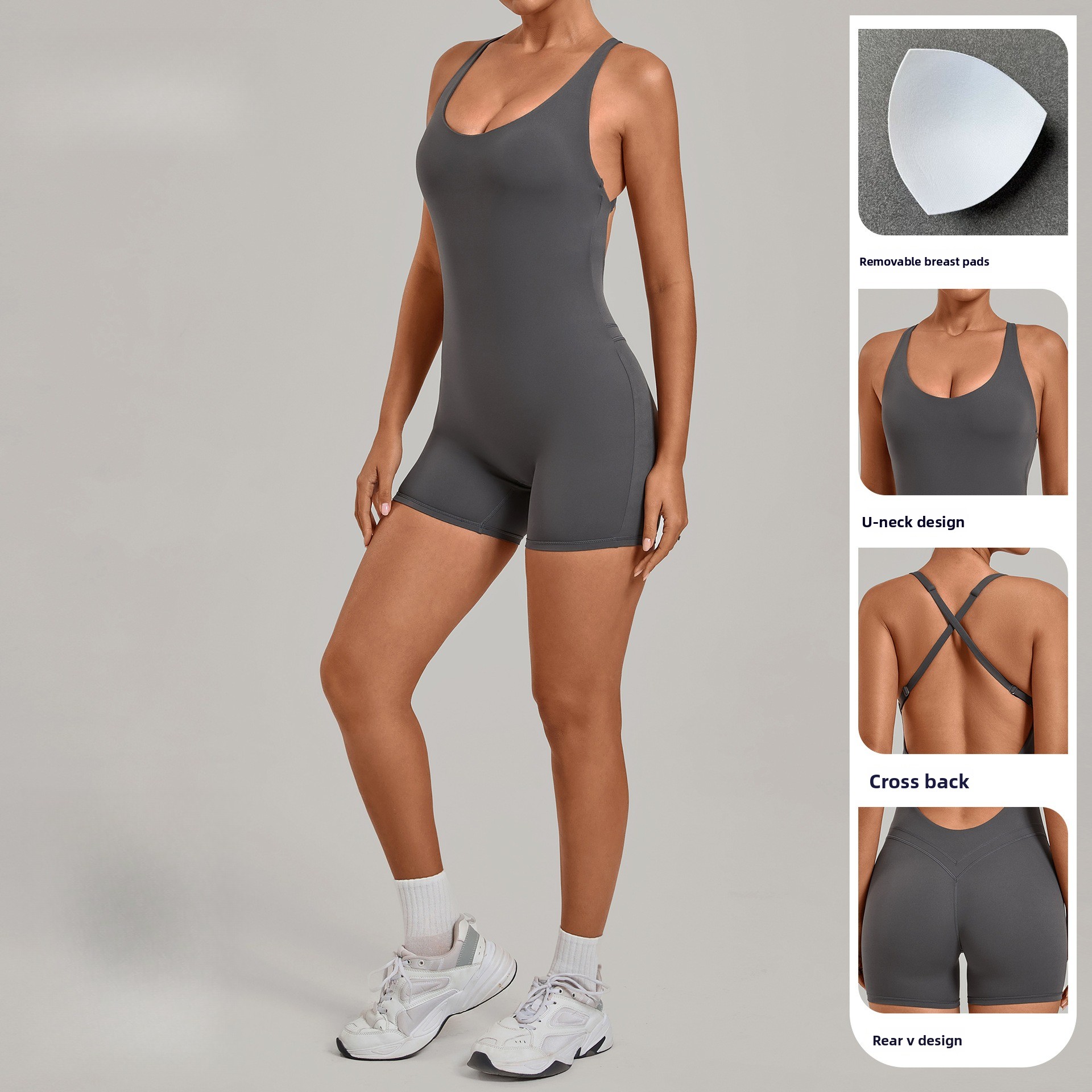 Rückenfreies Gym-Bodysuit-Set, – Yoga Overall Fitness Bewertung und Preis