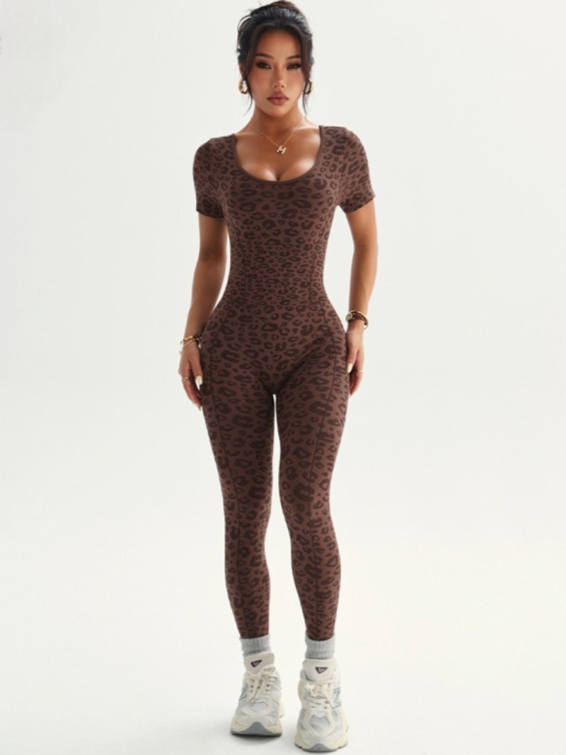 Damen-Jumpsuits mit Leopardenm – Yoga Overall Fitness Bewertung und Preis