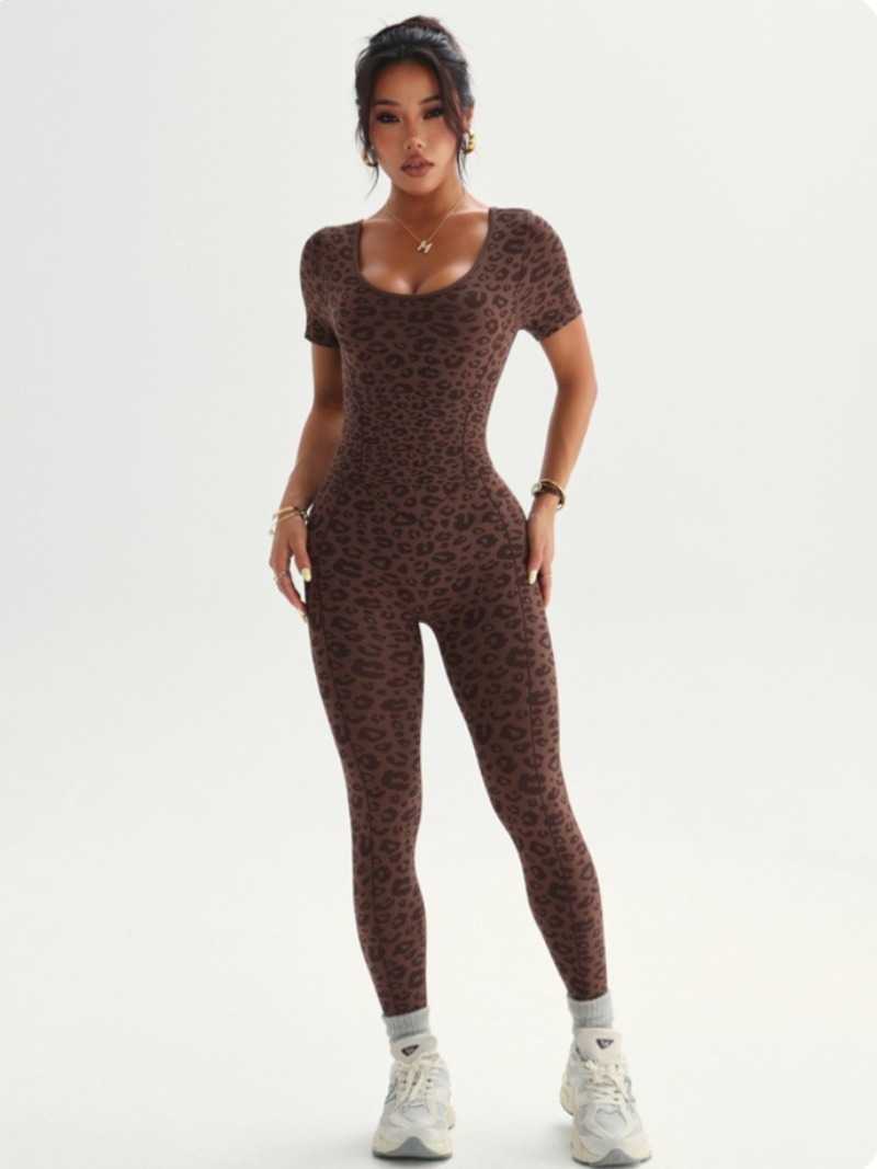 Damen-Jumpsuits mit Leopardenm – Yoga Overall Fitness Bewertung und Preis