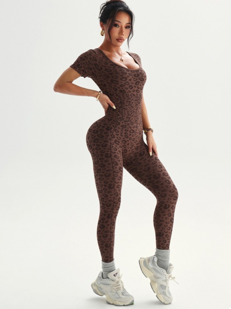Damen-Jumpsuits mit Leopardenm – Yoga Overall Fitness Bewertung und Preis
